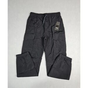 LCKR Boys Black Nylon Cargo Jogger Pants Size Medium NWT